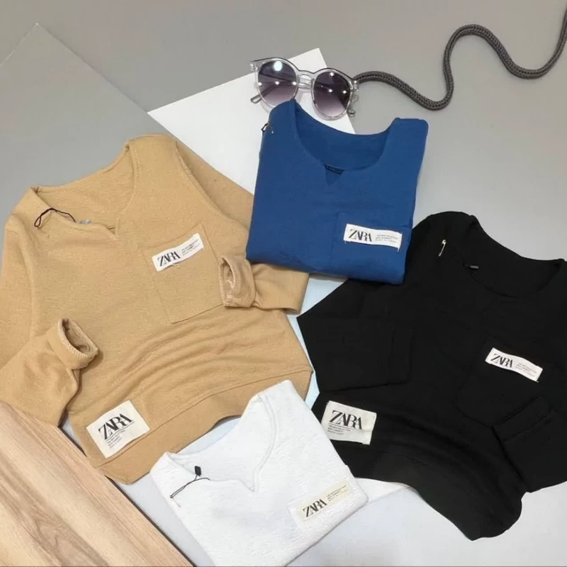 ست بلوز شلوار بچه گانه Zara پارچه پنبه بیسکویتی